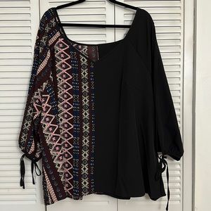 Black and pattern top